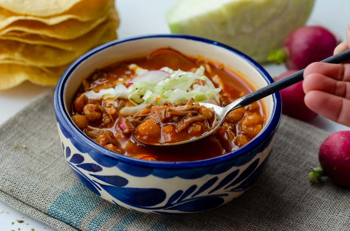 How to Make Vegetarian Red Pozole With a Deeper Broth and Hominy