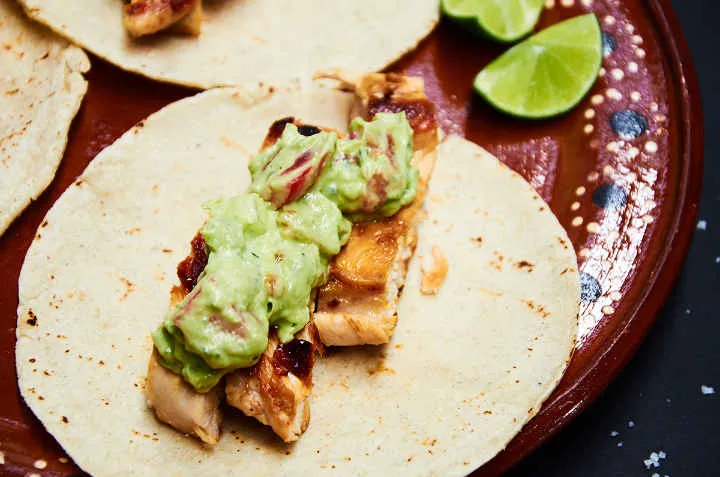 Chicken Tacos with Avocado Salsa Verde