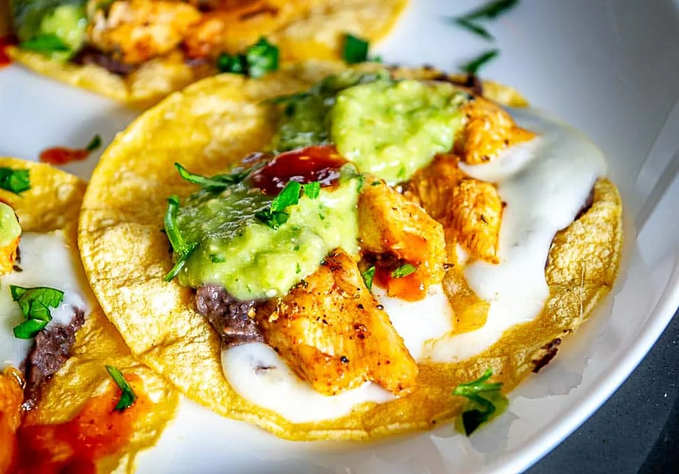 Chicken Tacos with Avocado Salsa Verde