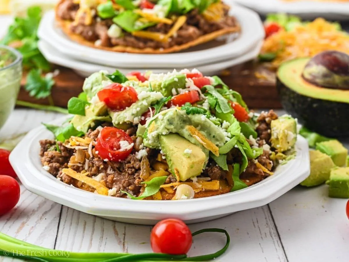 How to Build Ground Beef Tostadas With Avocado Salsa Without a Soggy Shell