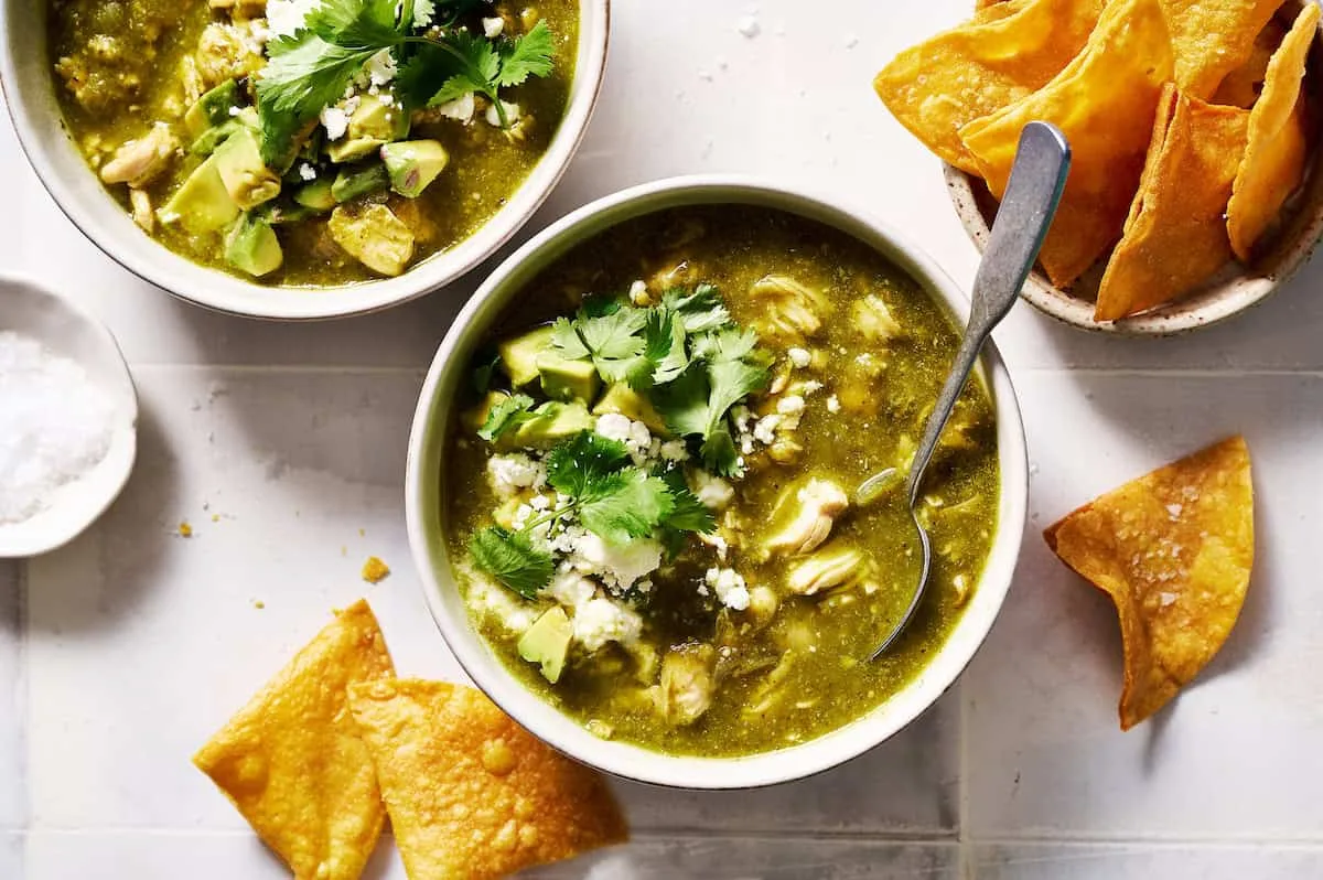 How to Make Chicken Chile Verde with Roasted Poblanos