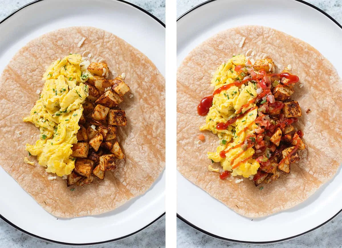 How to Make Vegetarian Breakfast Burritos with Roasted Potatoes and Fresh Pico